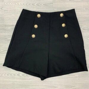 Zara High Waisted Sailor Shorts Black